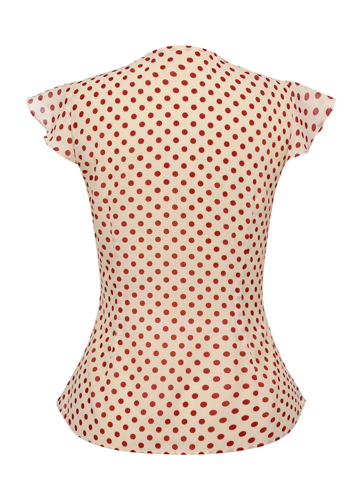 1950s Red Polka Dot Fly Sleeve Blouse