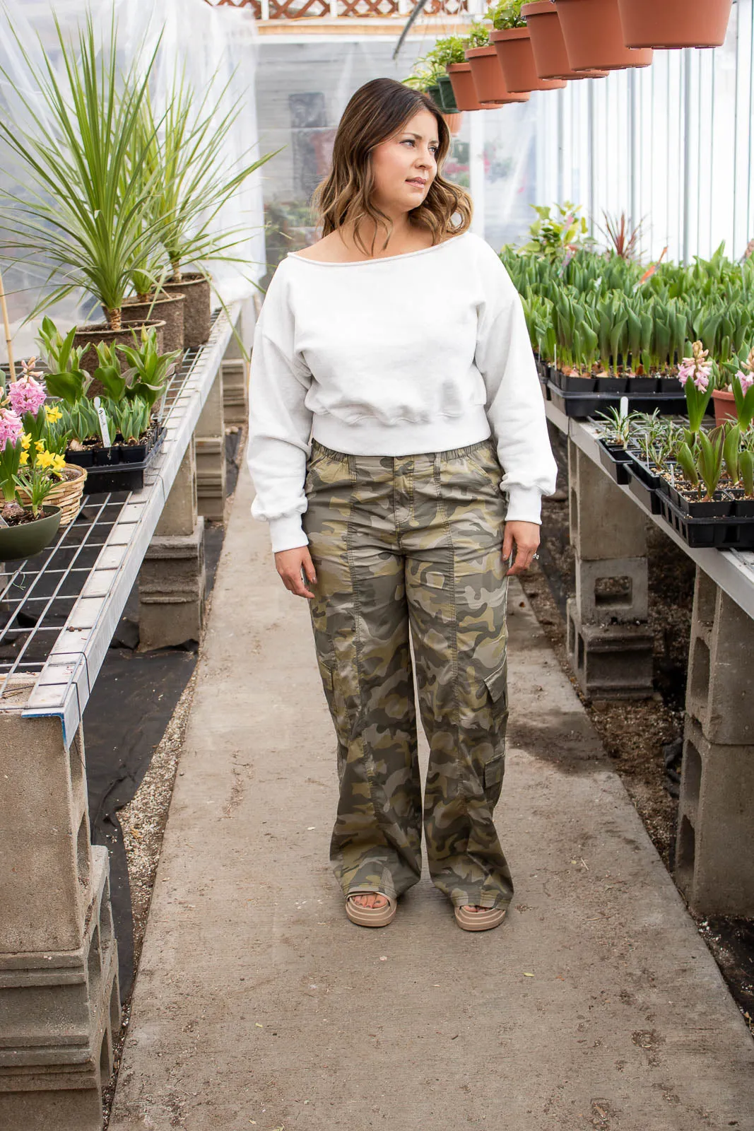 Alina Off Shoulder Cropped Sweatshirt