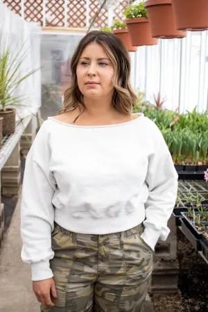 Alina Off Shoulder Cropped Sweatshirt