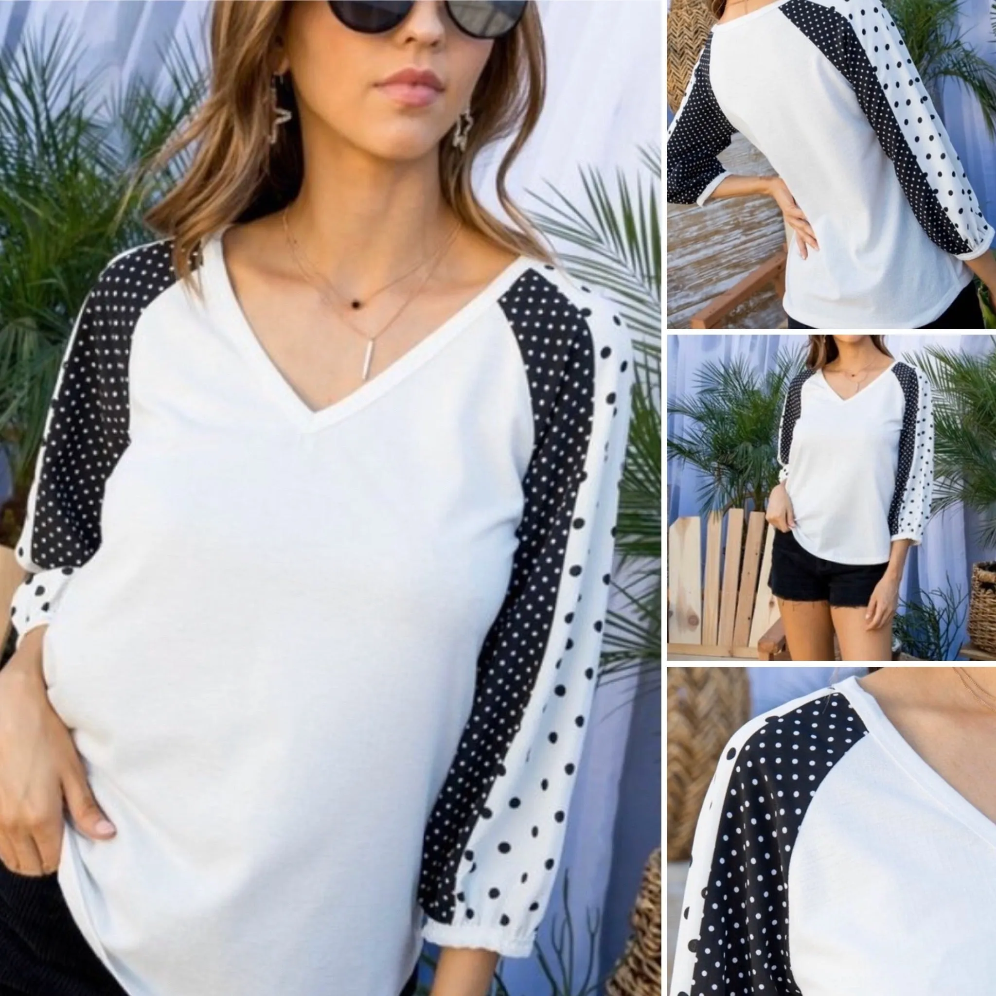 Black & White Polka Blouse