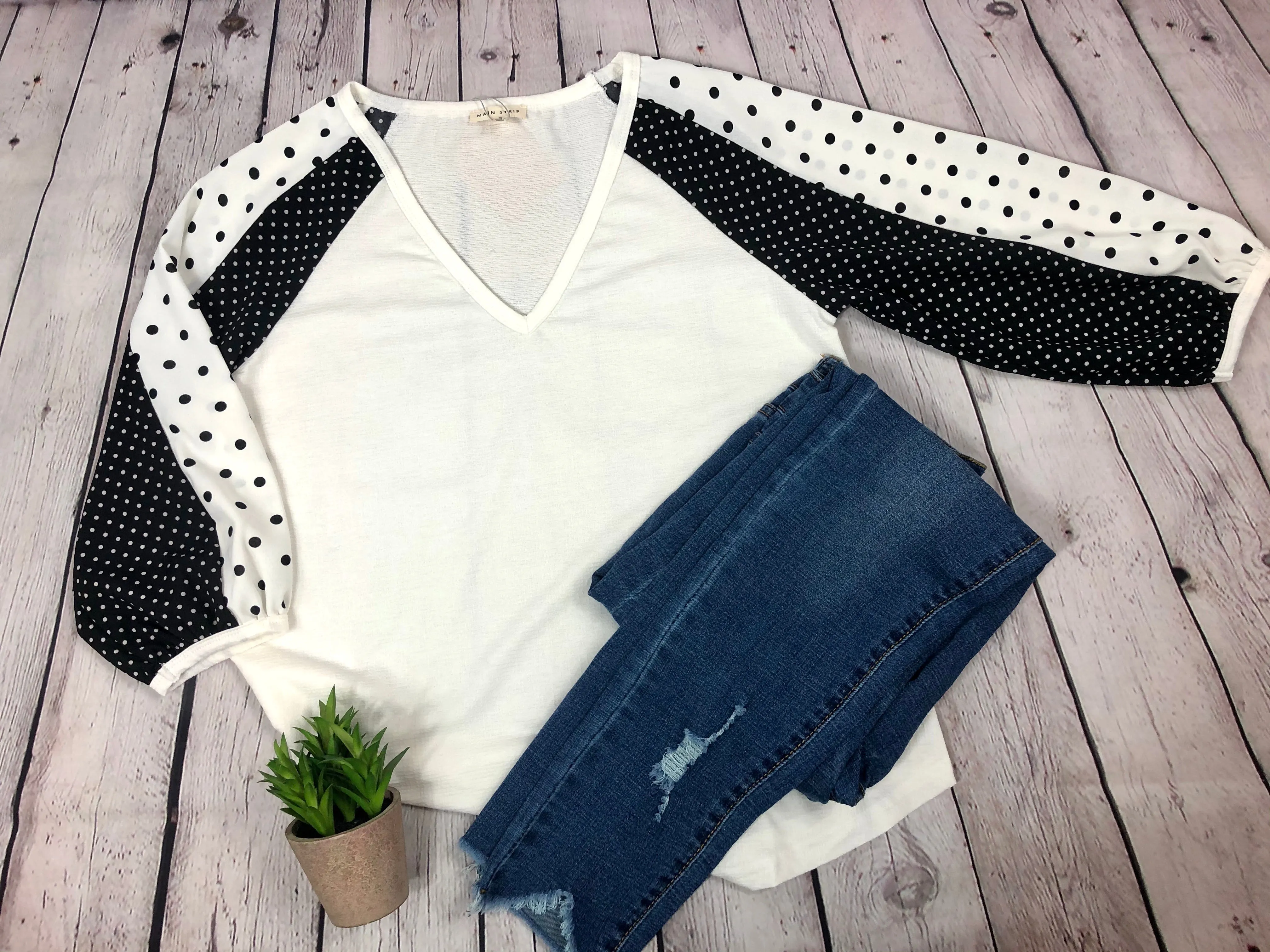 Black & White Polka Blouse