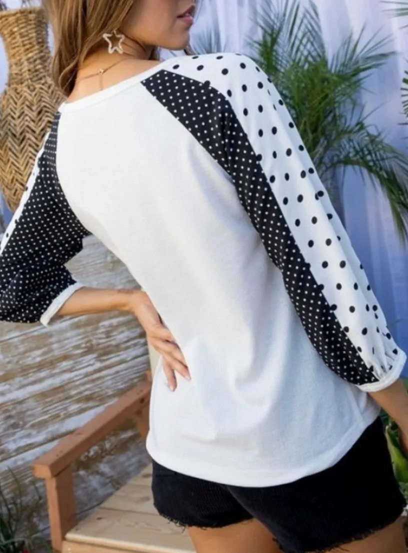 Black & White Polka Blouse