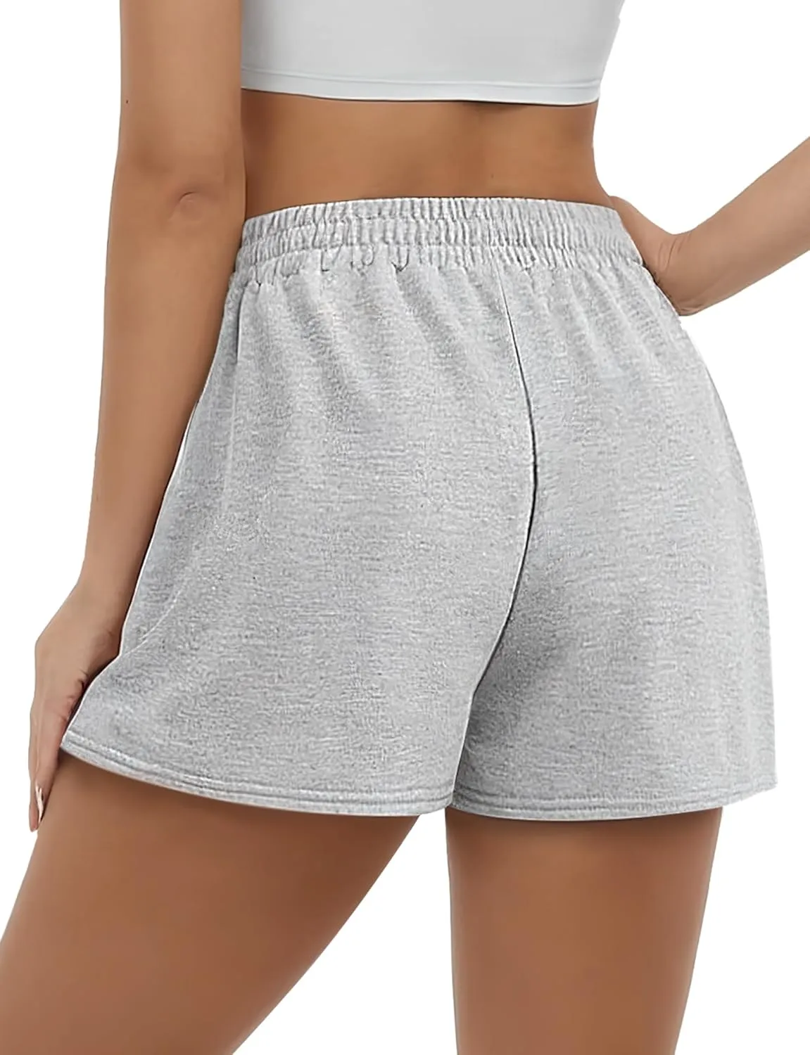 Buauty Women's Sweat Shorts SweatShorts Summer Lounge Cotton Drawstring Cute Fleece Athletic Running Shorts with Pockets