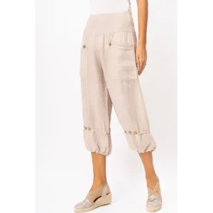 Cargo Cropped Linen Pant