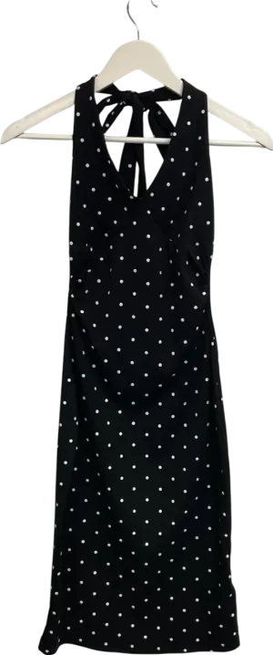 Cider Black Polka Dot Halter Neck Dress UK XS