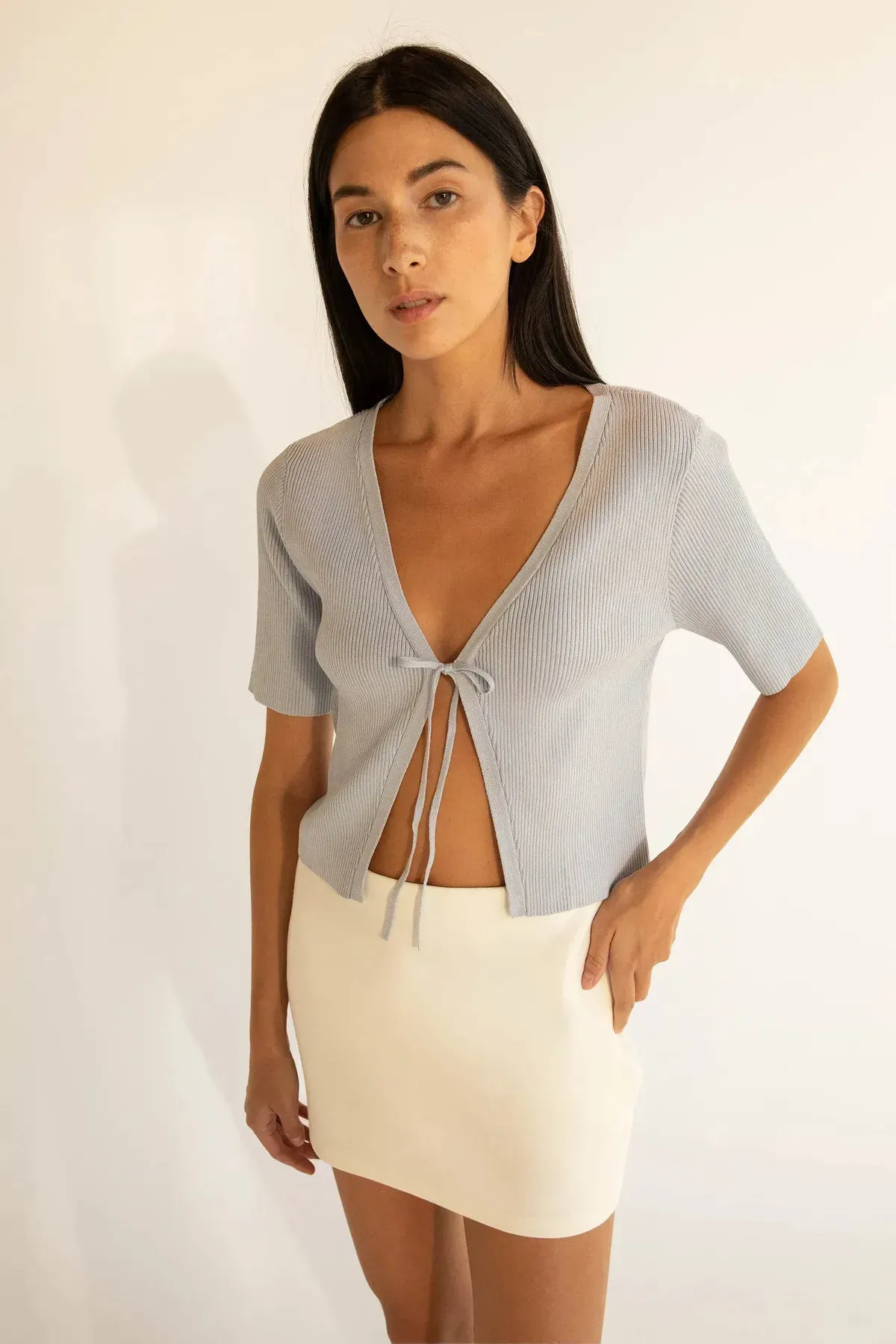 Cropped Open Front Cardigan