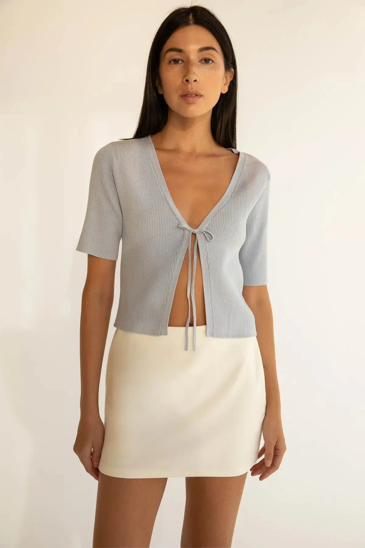 Cropped Open Front Cardigan