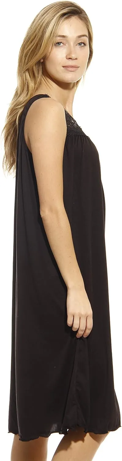 Dreamcrest Silky Soft Nightgown Women Sleepwear Crochet Trim Sleep Dress