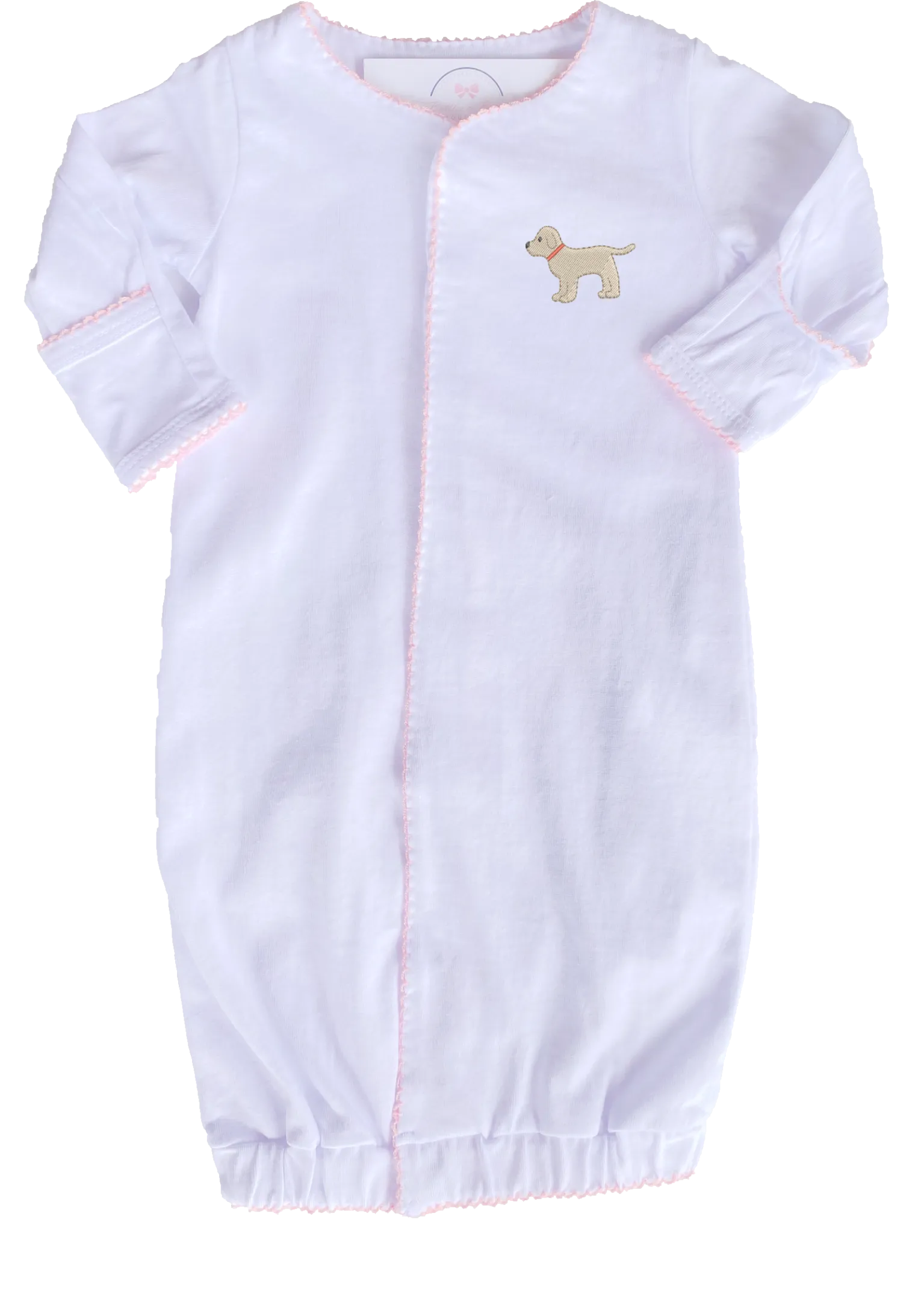 Embroidered Puppy Gown - Pink