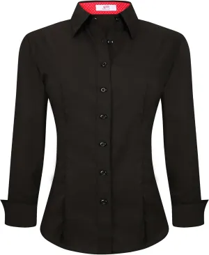 Esabel.C Womens Button Down Shirts Long Sleeve Regular Fit Stretch Work Blouse