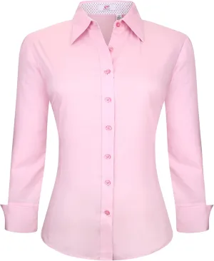 Esabel.C Womens Button Down Shirts Long Sleeve Regular Fit Stretch Work Blouse