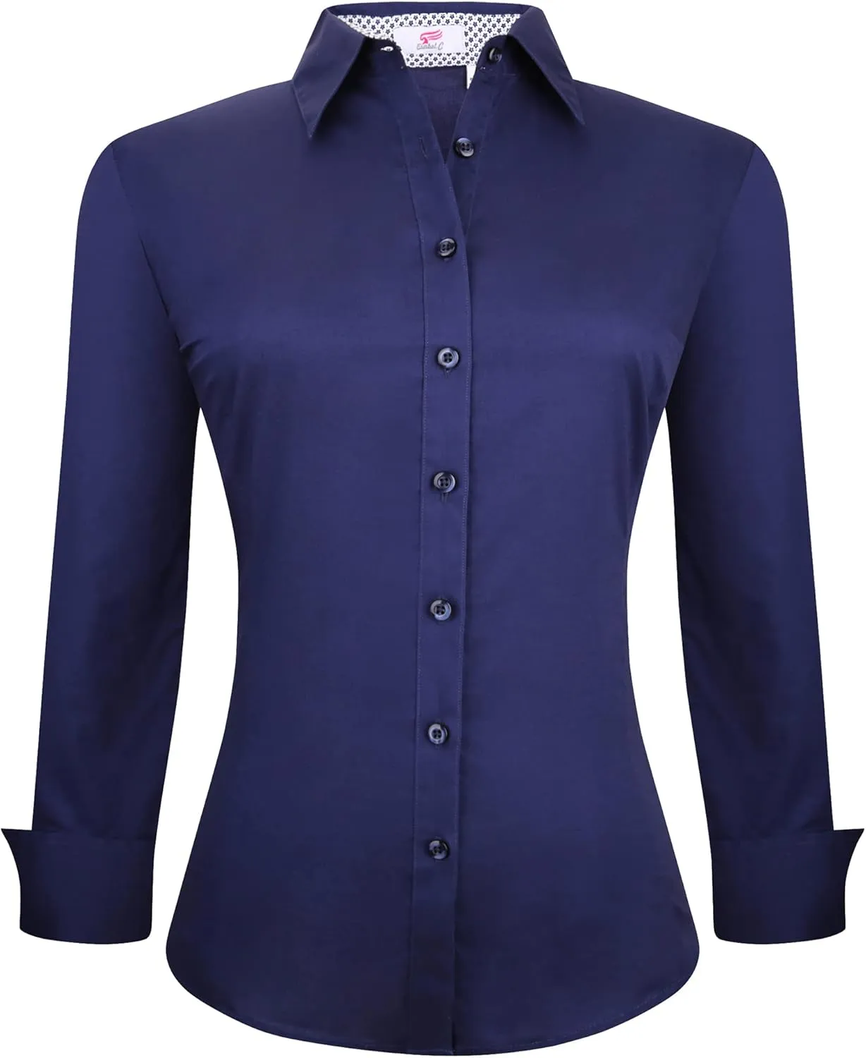 Esabel.C Womens Button Down Shirts Long Sleeve Regular Fit Stretch Work Blouse