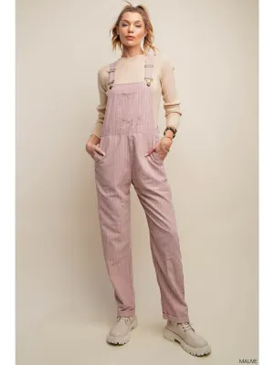 FINAL SALE Mauve Striped Overalls