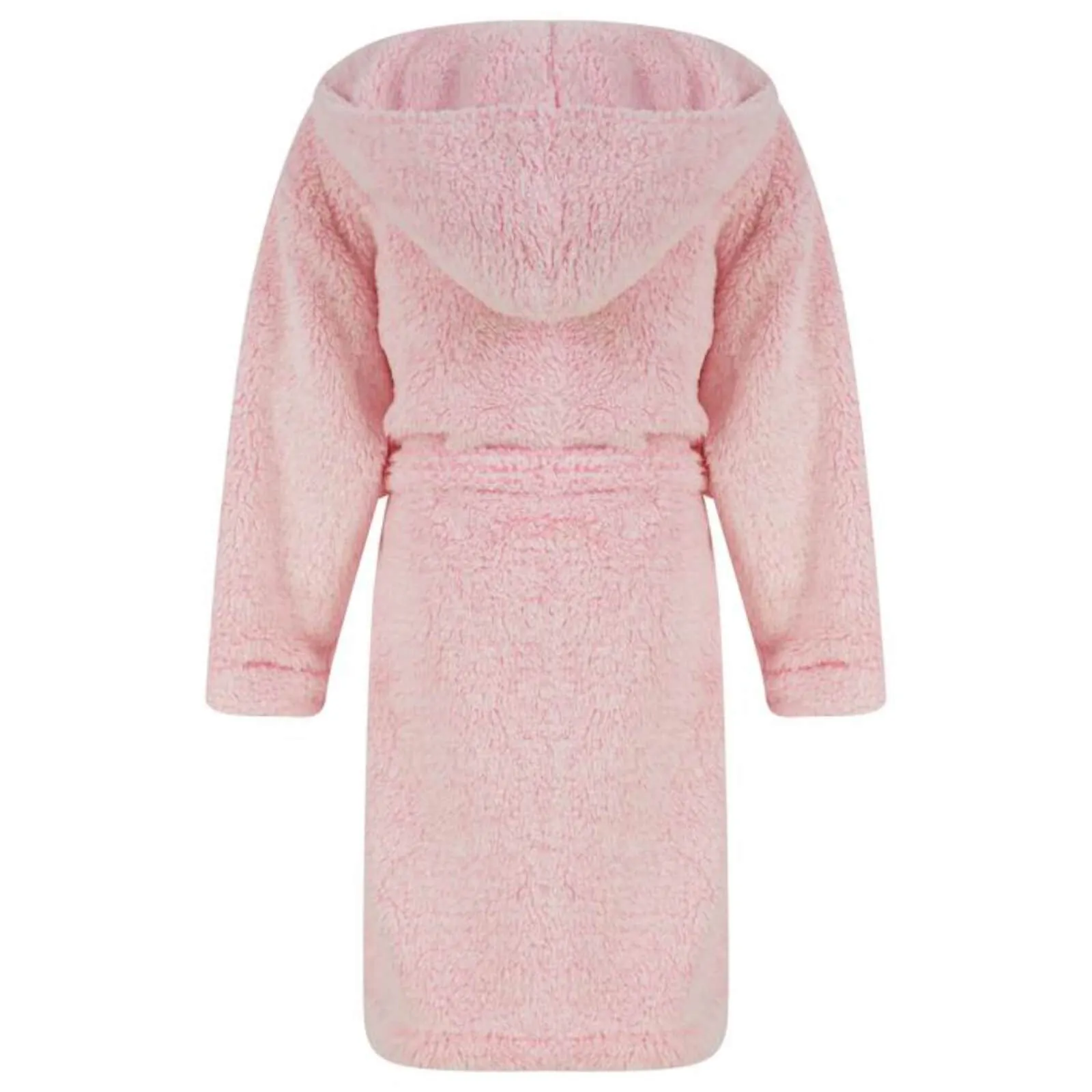 Girls Fleece Hooded Dressing Gown Tokyo Laundry Pink Ecru