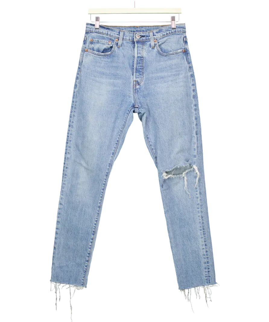 levis Blue 501 Ripped Skinny Jeans W29