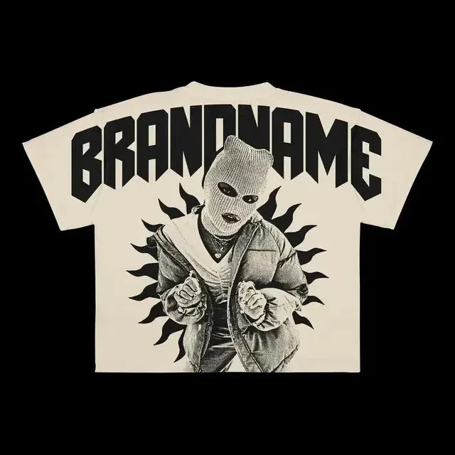Men’s Punk Hip Hop Graphic T-Shirt – Vintage Y2K Harajuku Goth Oversized Streetwear
