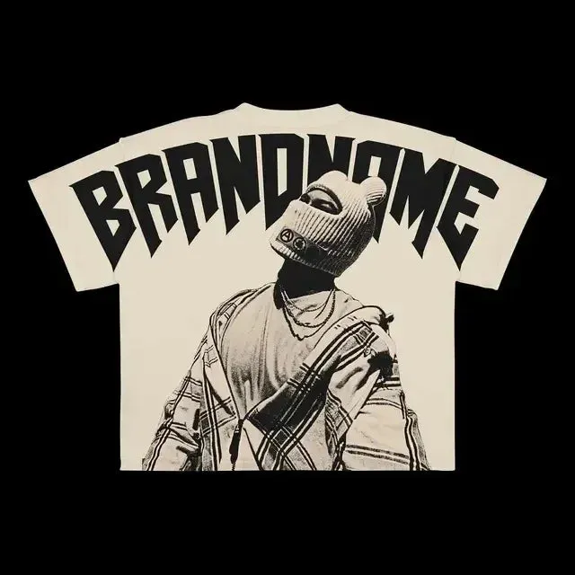 Men’s Punk Hip Hop Graphic T-Shirt – Vintage Y2K Harajuku Goth Oversized Streetwear