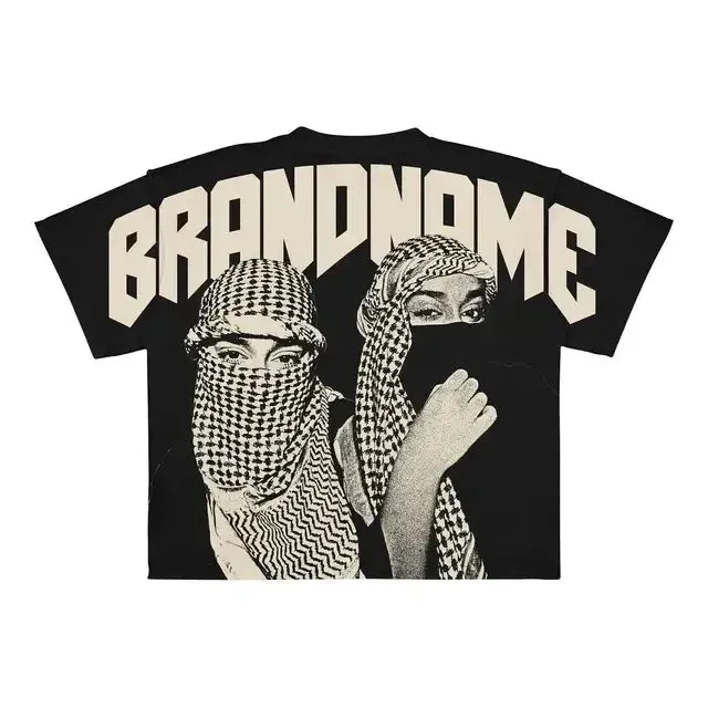Men’s Punk Hip Hop Graphic T-Shirt – Vintage Y2K Harajuku Goth Oversized Streetwear
