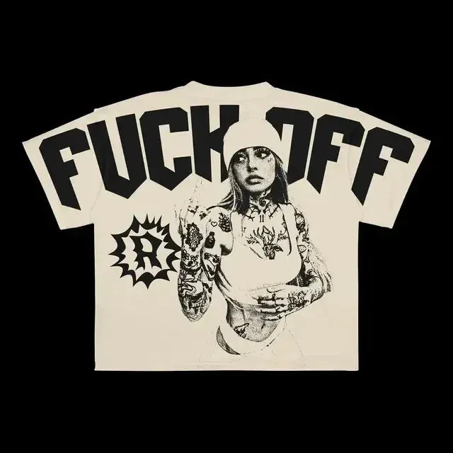 Men’s Punk Hip Hop Graphic T-Shirt – Vintage Y2K Harajuku Goth Oversized Streetwear