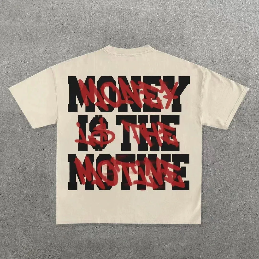 Men’s Punk Hip Hop Graphic T-Shirt – Vintage Y2K Harajuku Goth Oversized Streetwear