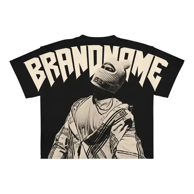 Men’s Punk Hip Hop Graphic T-Shirt – Vintage Y2K Harajuku Goth Oversized Streetwear