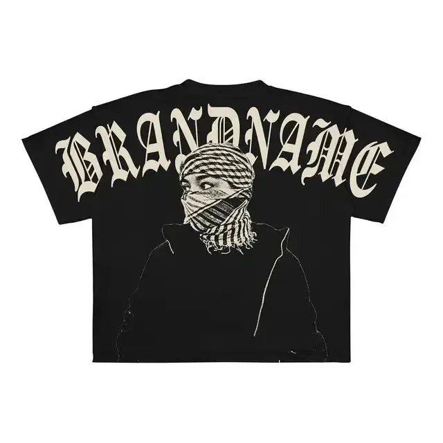 Men’s Punk Hip Hop Graphic T-Shirt – Vintage Y2K Harajuku Goth Oversized Streetwear