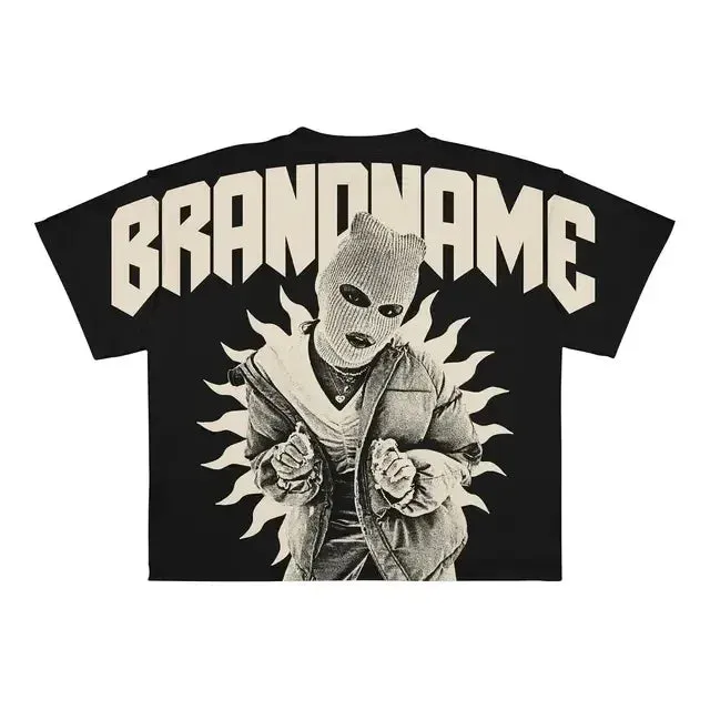 Men’s Punk Hip Hop Graphic T-Shirt – Vintage Y2K Harajuku Goth Oversized Streetwear