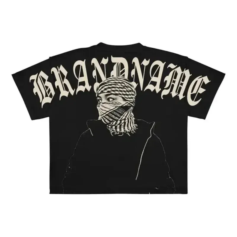 Men’s Punk Hip Hop Graphic T-Shirt – Vintage Y2K Harajuku Goth Oversized Streetwear