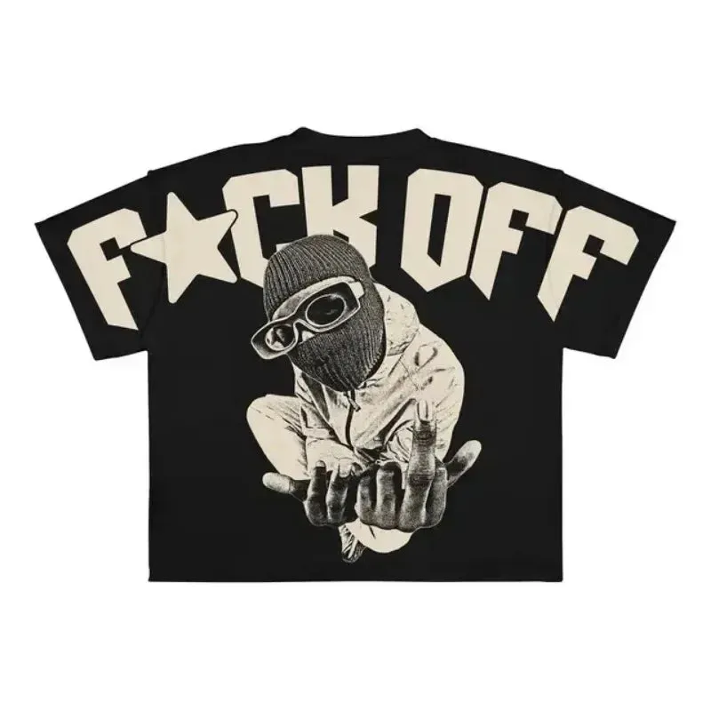 Men’s Punk Hip Hop Graphic T-Shirt – Vintage Y2K Harajuku Goth Oversized Streetwear