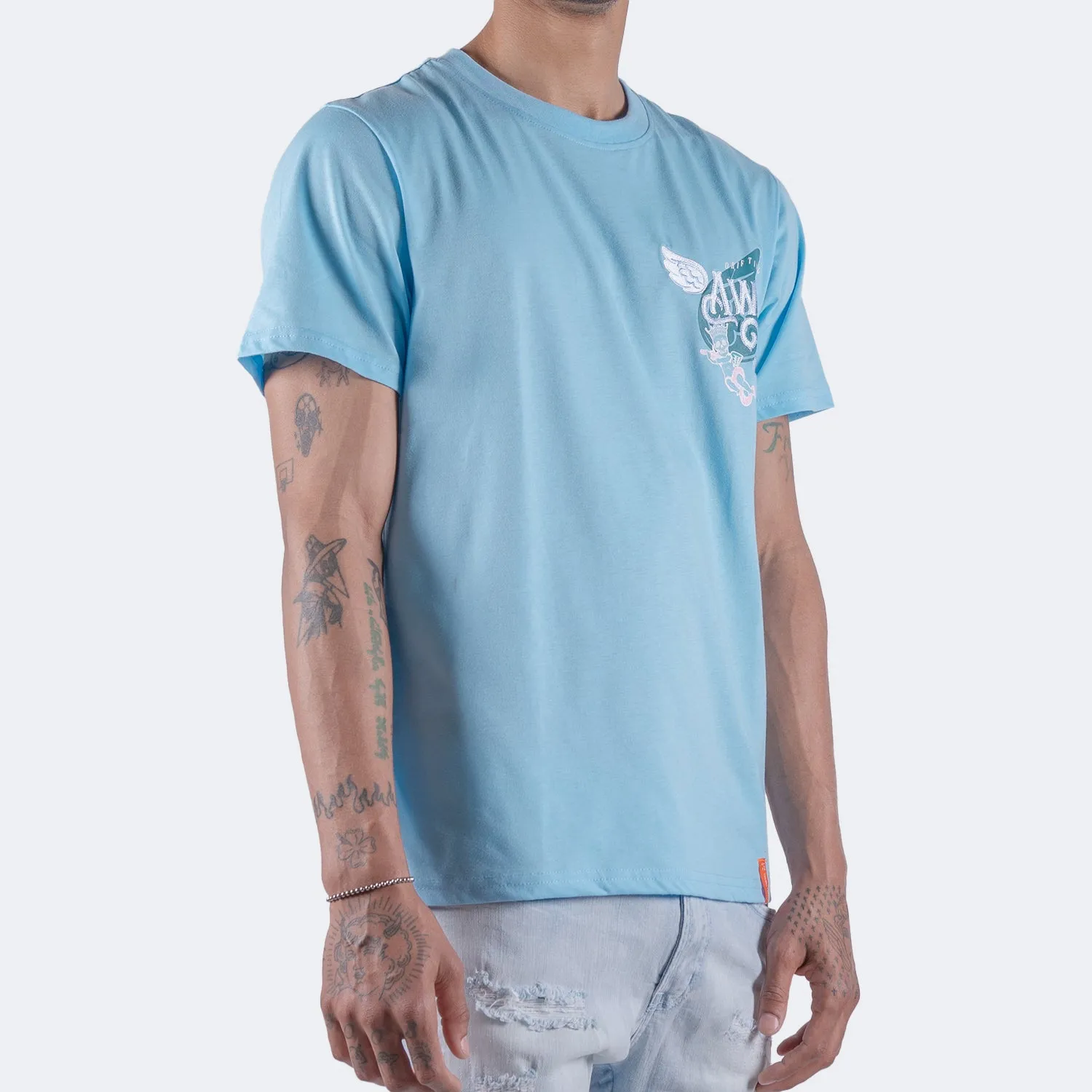 Men's TWO MILL TWENTY Flying Music Wings Graphic Tee Sky Blue