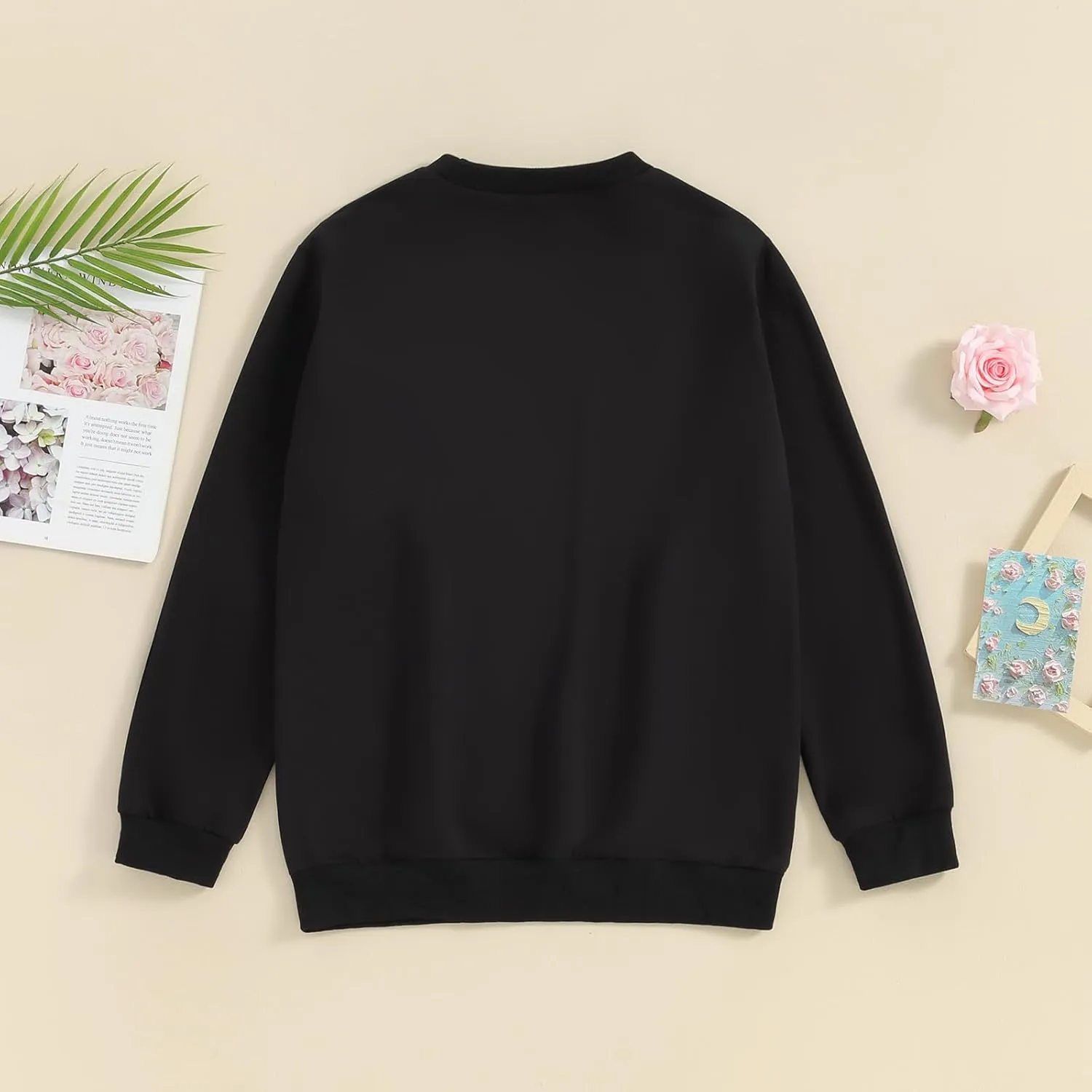 Mommy and Me Letter Print Matching Family Outfits Long Sleeve Crewneck Casual Sweatshirt T-Shirt