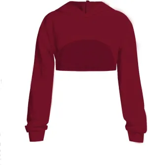 OYOANGLE Girl's Long Sleeve Drop Shoulder High Low Asymmetrical Hem Crop Hoodie Top
