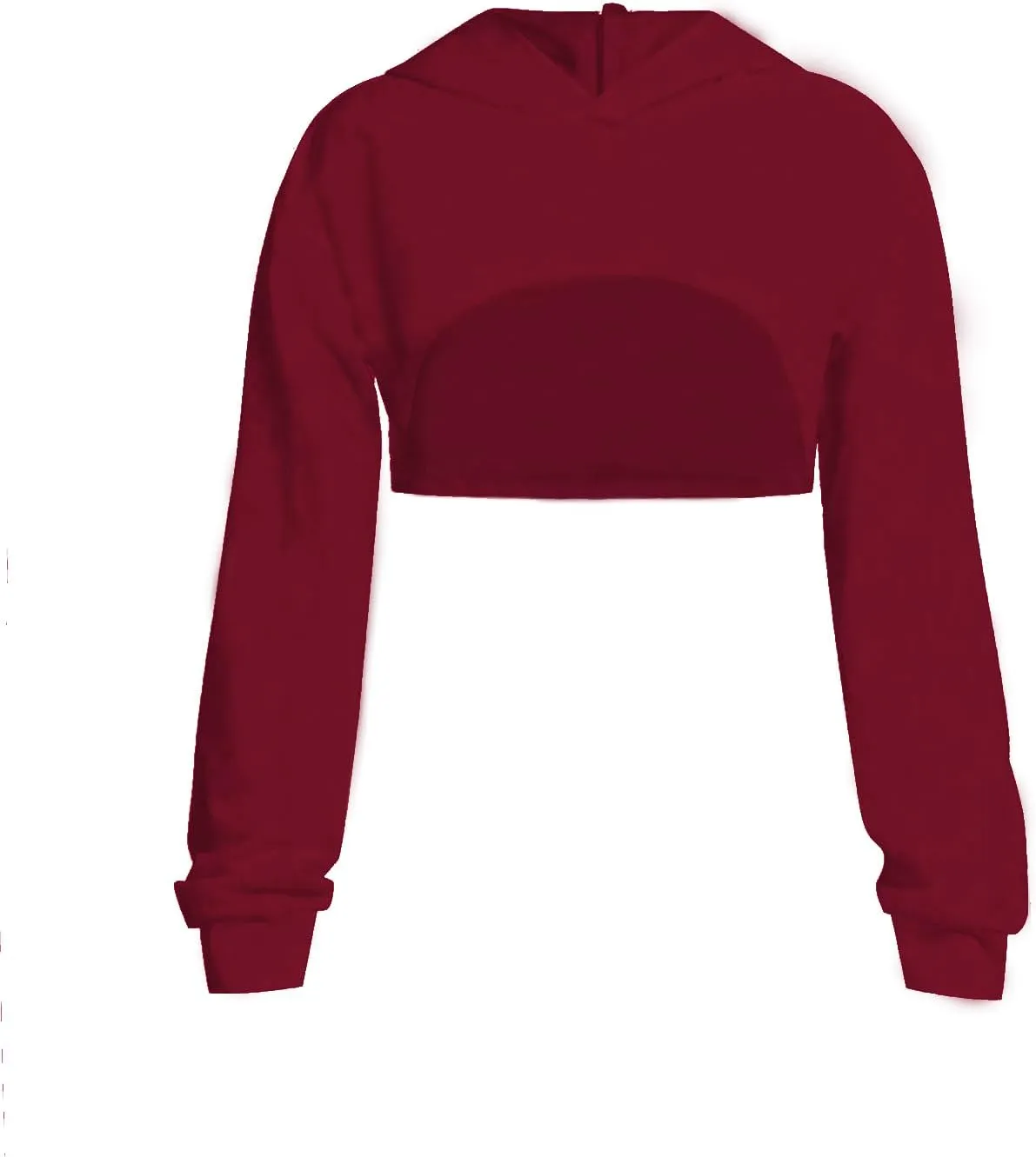 OYOANGLE Girl's Long Sleeve Drop Shoulder High Low Asymmetrical Hem Crop Hoodie Top