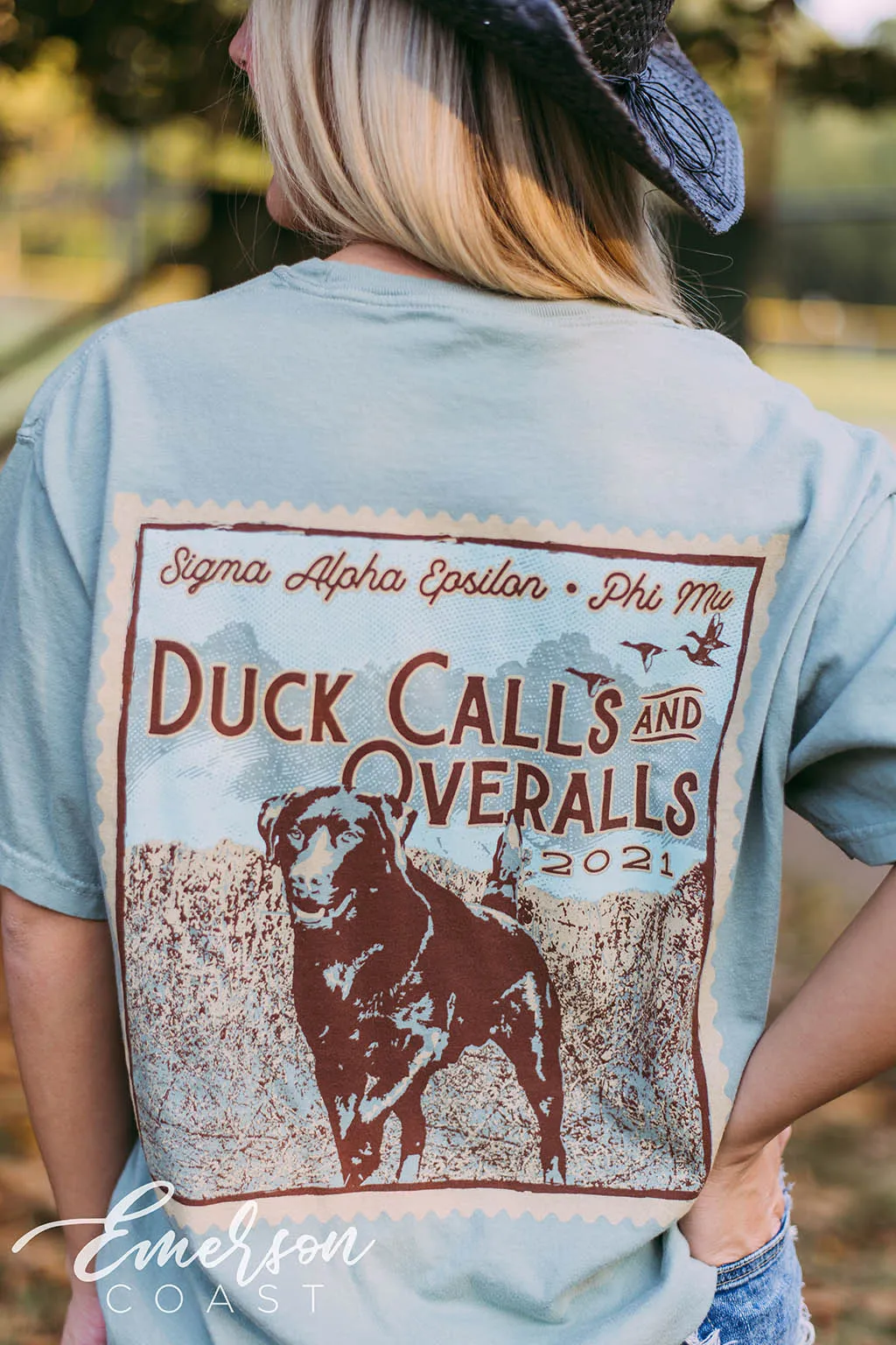 Phi Mu Duck Calls And Overalls Function Tee