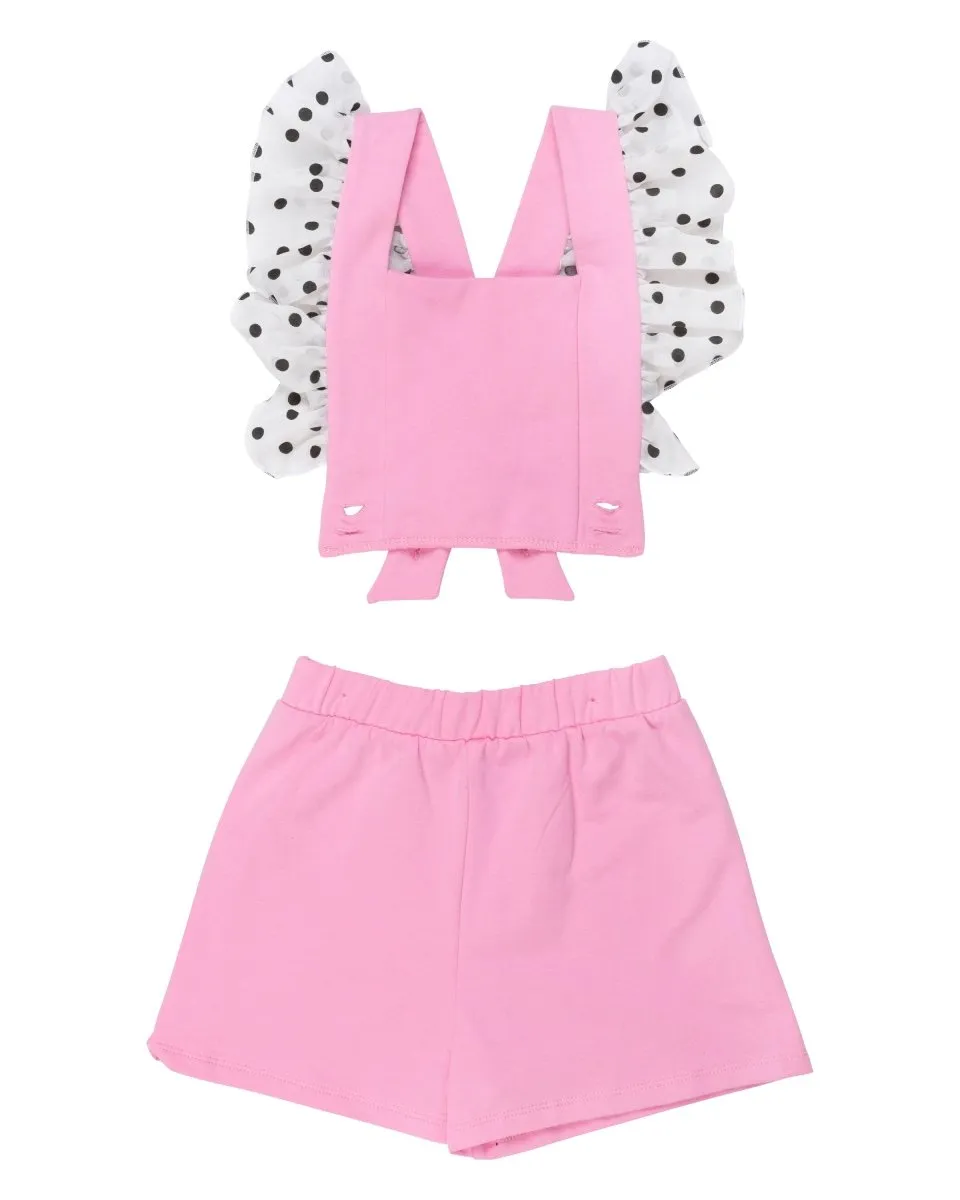 POLKA DOT FRILL ROMPER W/ REMOVABLE STRAPS