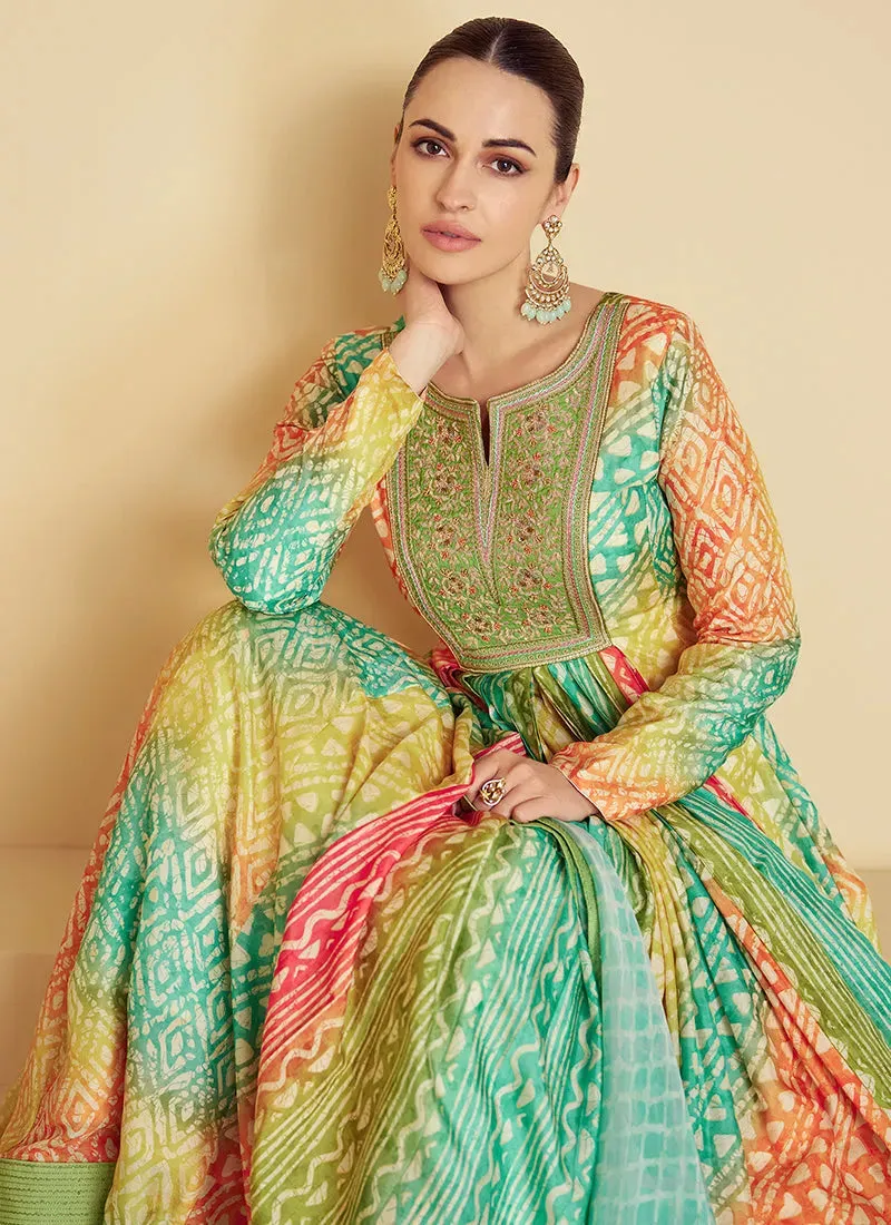 Radiant Sea Green Multi Embroidered Anarkali Gown