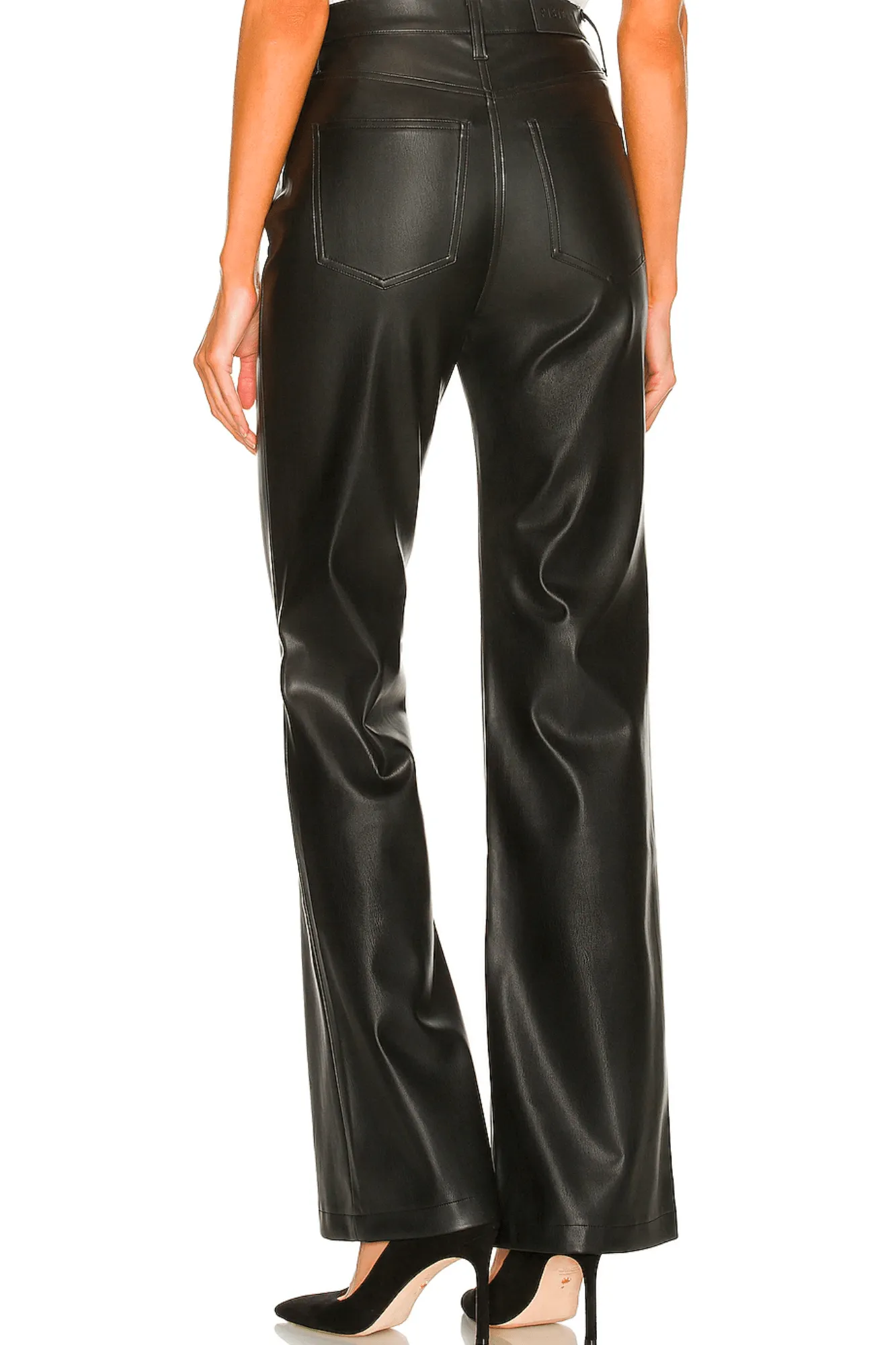 Stevie High Rise Wide Leg Coated Denim Slate Black