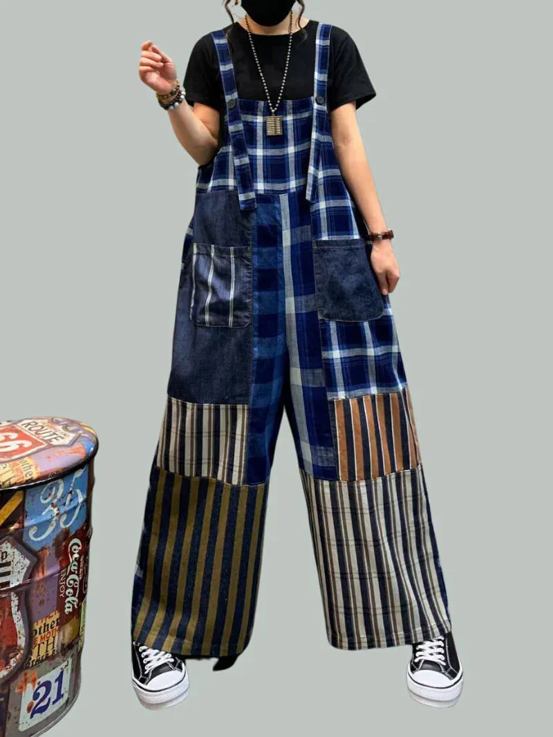Stripped Vintage Overalls Dungarees