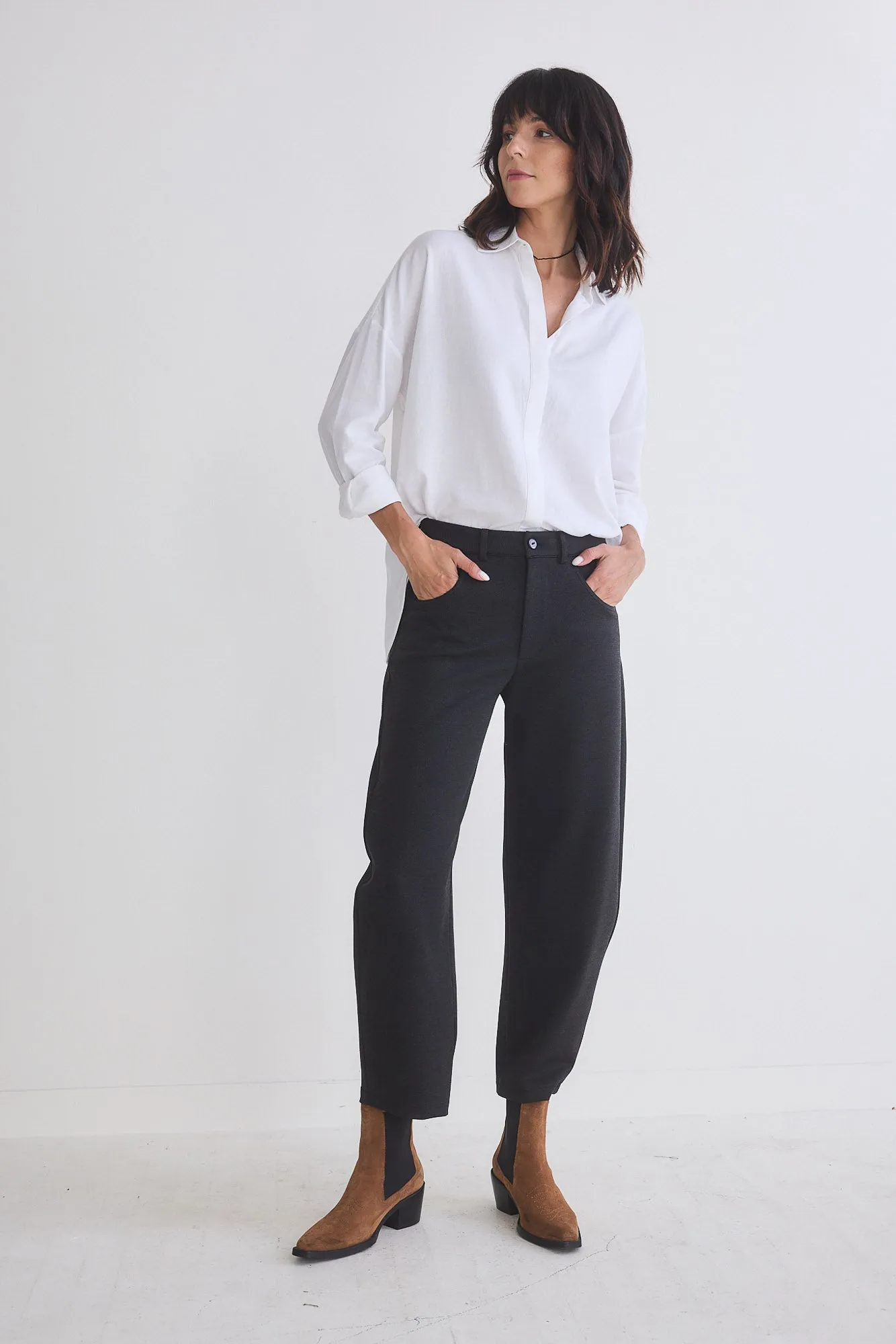 The Textured Visionary Barrel Leg Pants