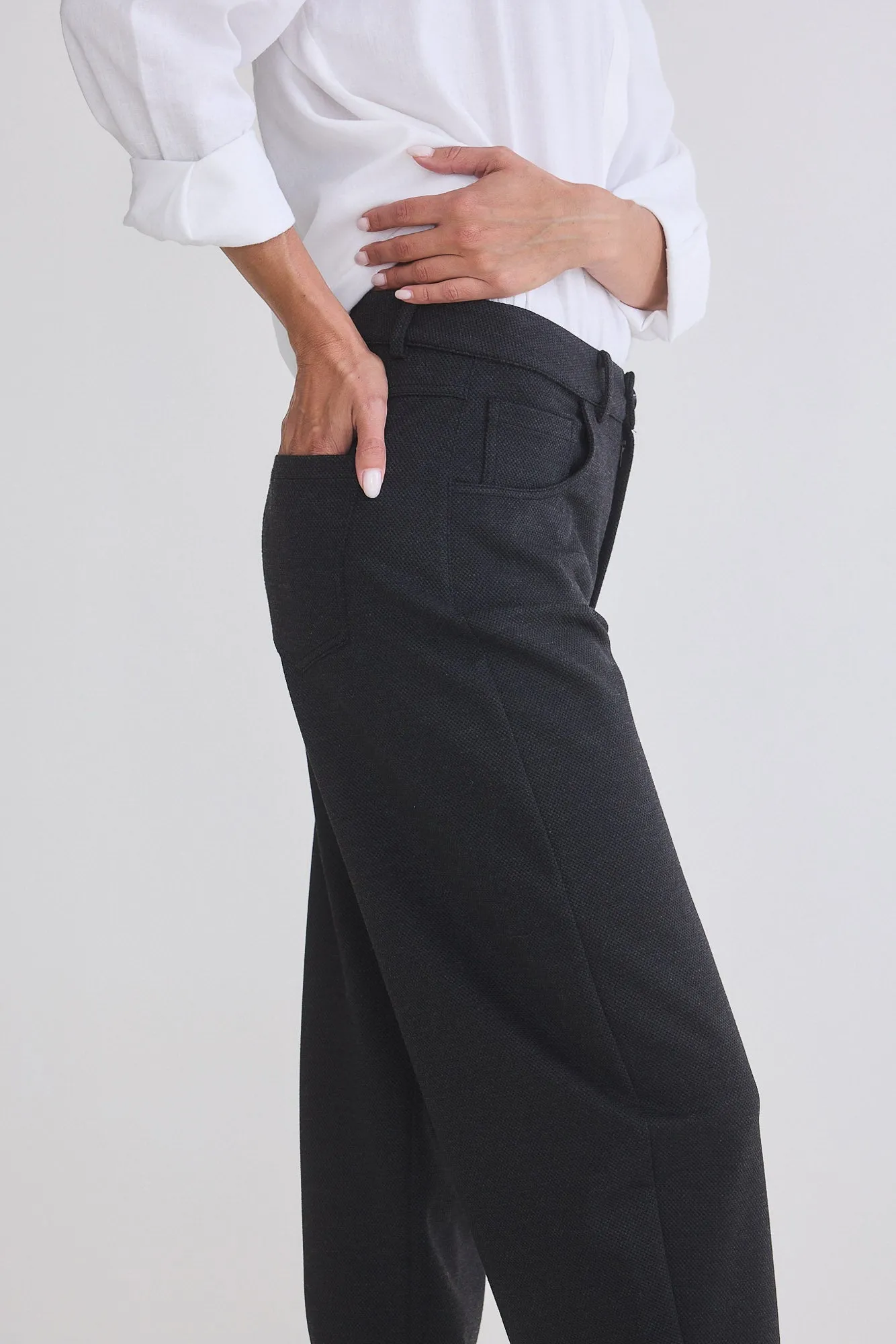 The Textured Visionary Barrel Leg Pants