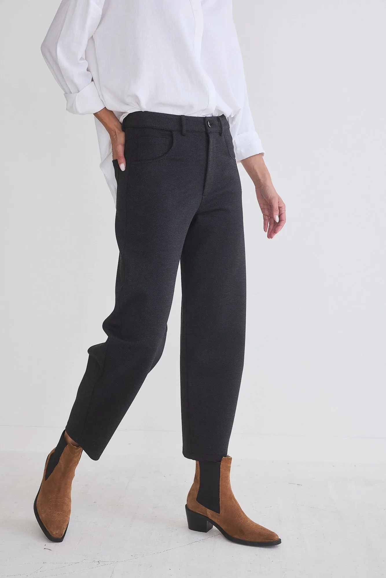 The Textured Visionary Barrel Leg Pants