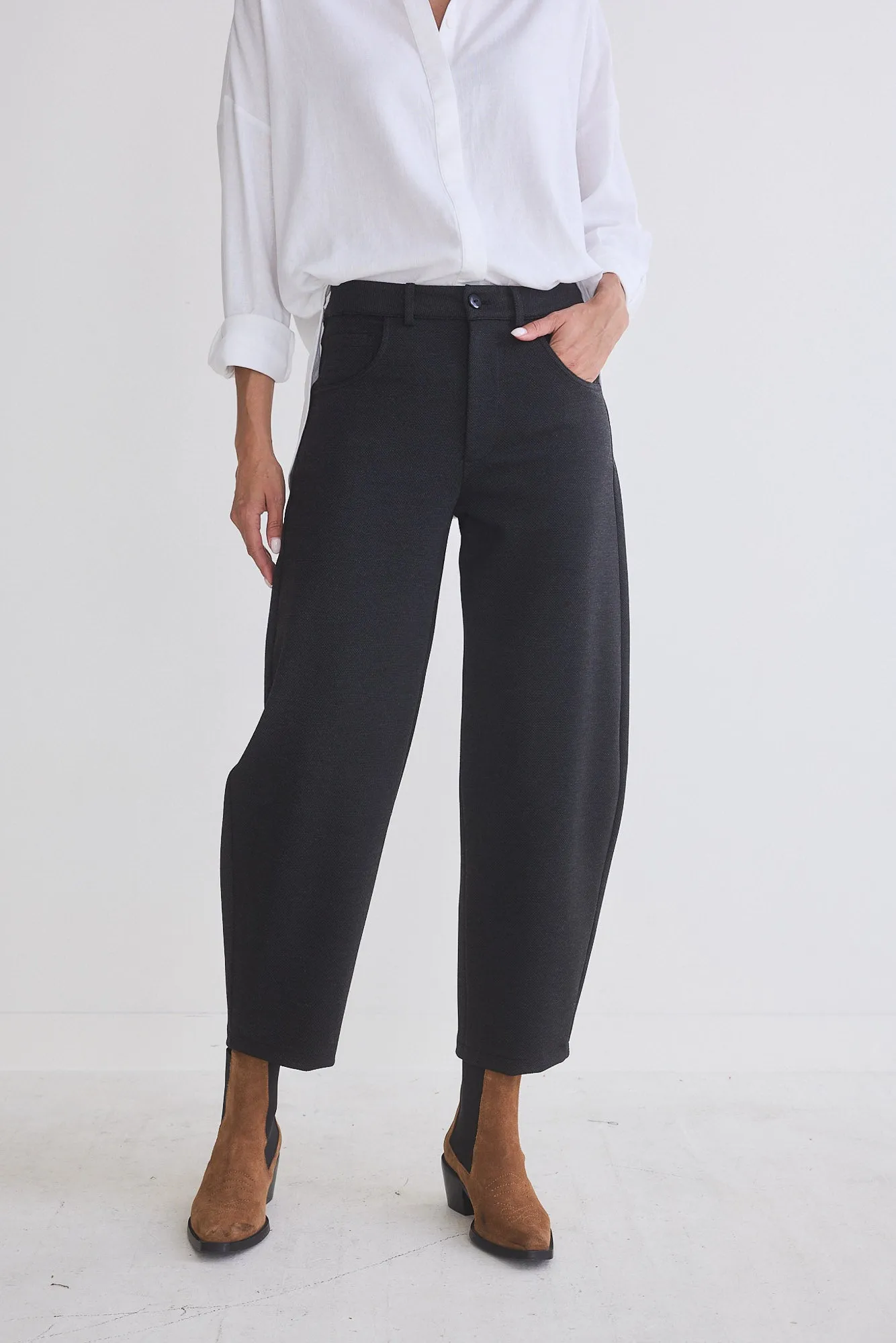 The Textured Visionary Barrel Leg Pants