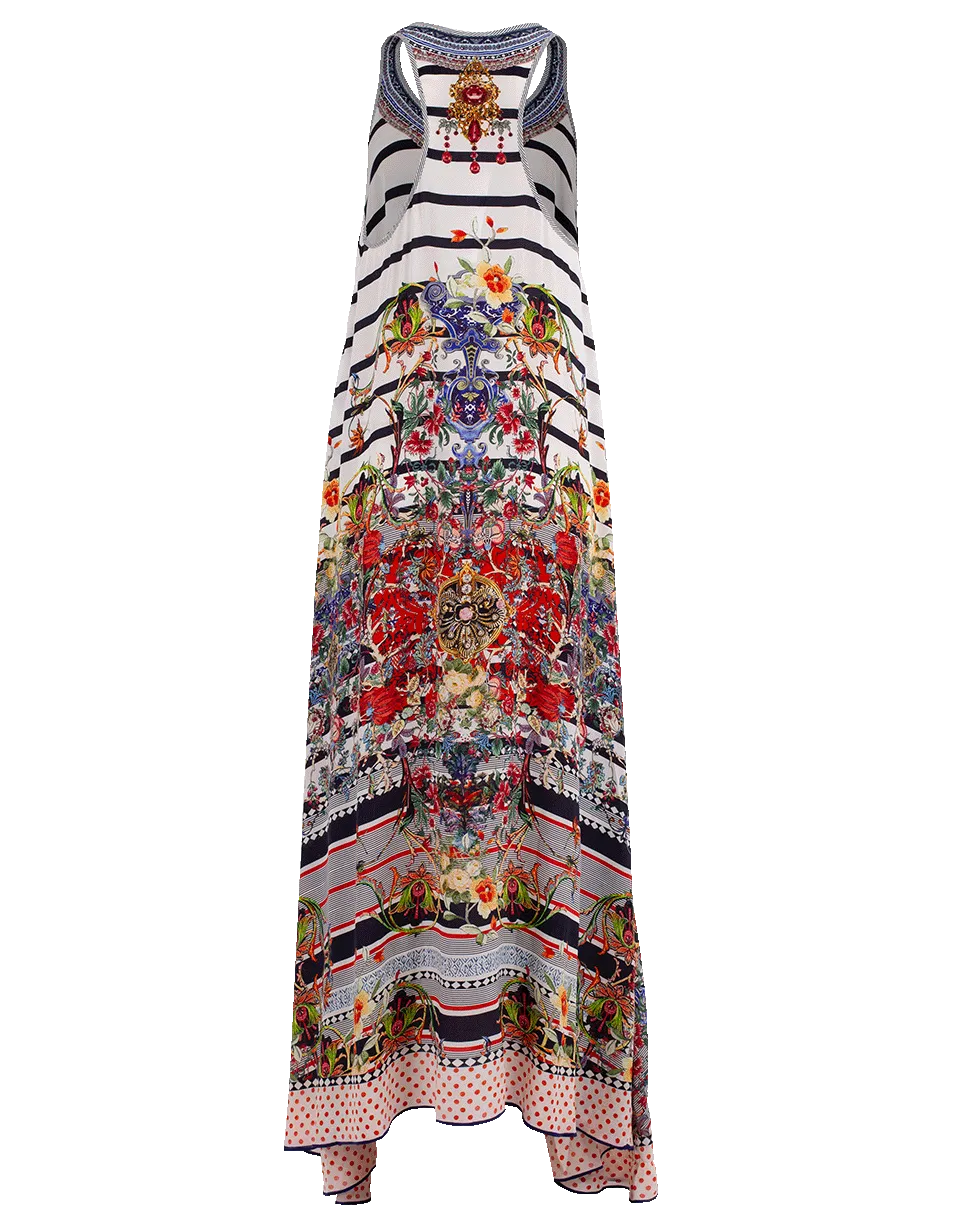 V-Neck Racerback Printed Dress