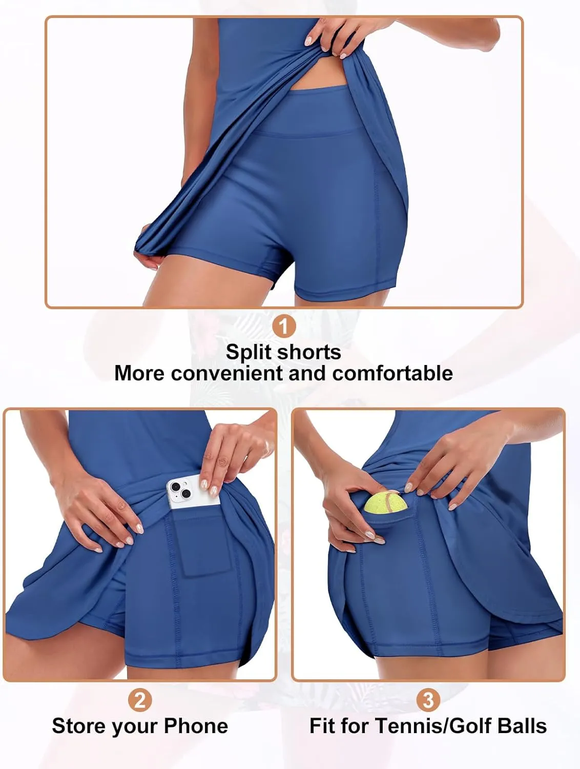 Viracy Tennis Dress for Women Sleeveless Golf Dresses with Shorts and Pockets Ruffle Zip Up Stand Collar Golf Outfits