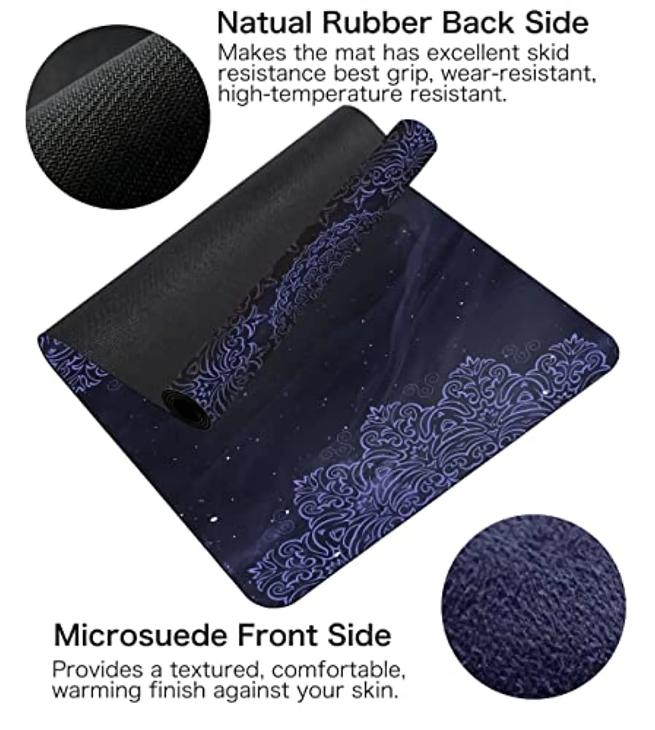 Vonoga Yoga Mat Non-Slip Portable Foldable Gym Mat 1.5mm Thick Travel Fitness & Exercise Mat Ideal for Yoga, Hot Yoga, Pilates, Fitness, Exercise