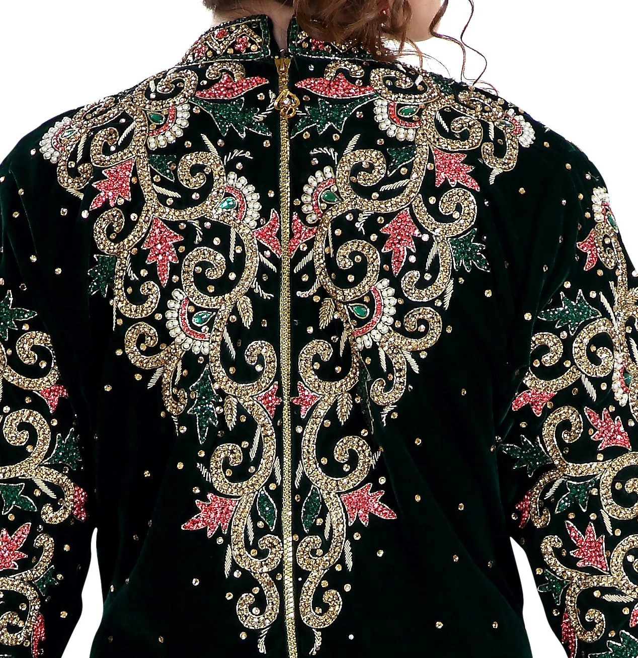 Wedding Gown in Black Velvet Fabric