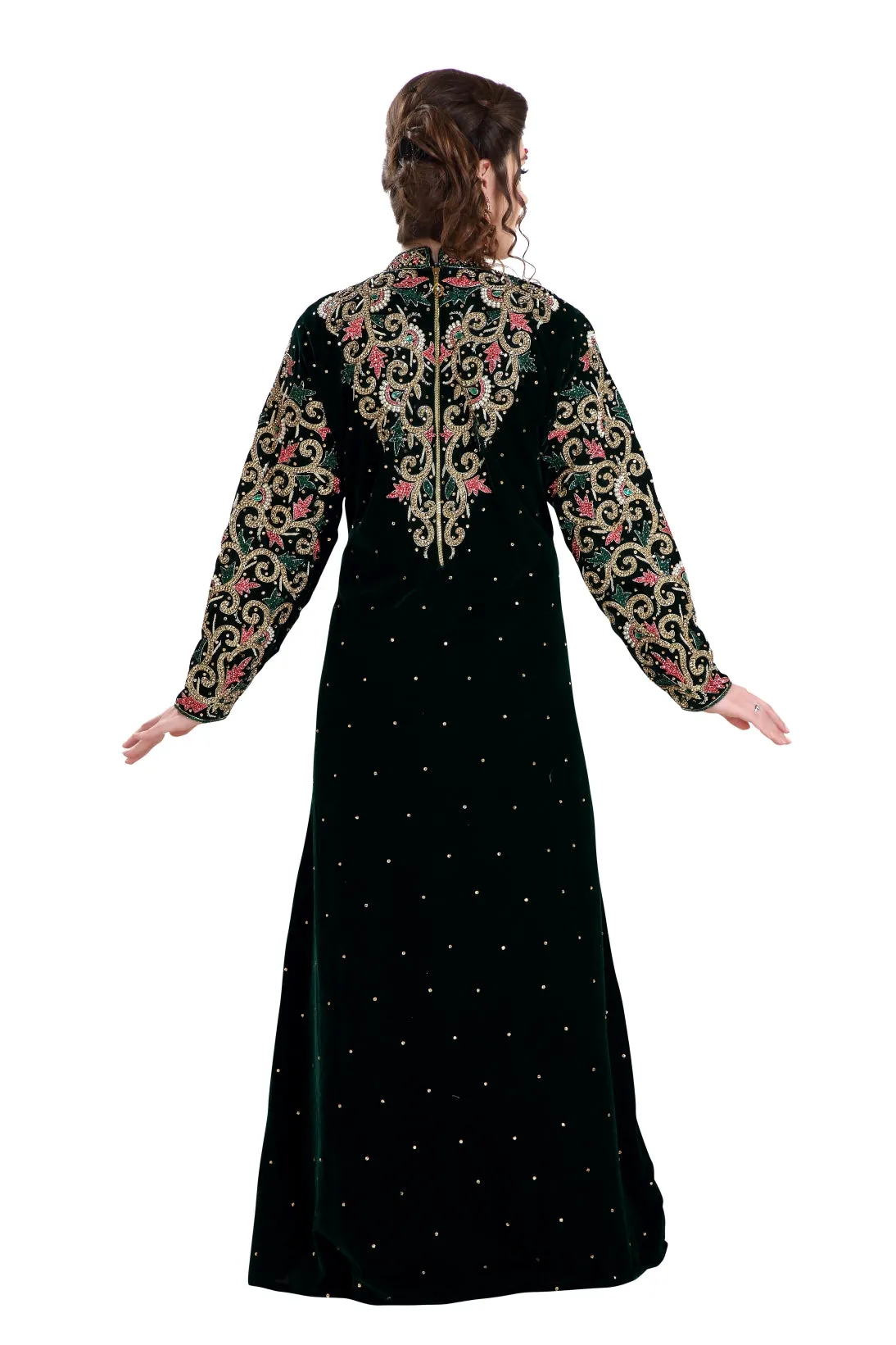 Wedding Gown in Black Velvet Fabric